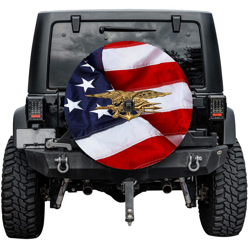 Us Navy Seals Trident American Flag Tire Cover