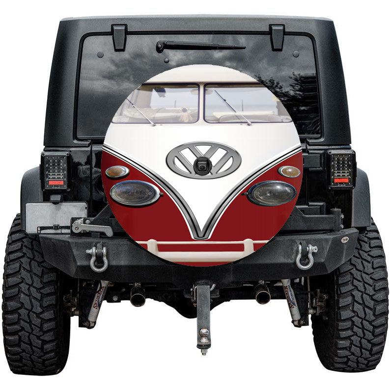 Vintage Vw Bus Red Refrigerator Wrap Tire Cover