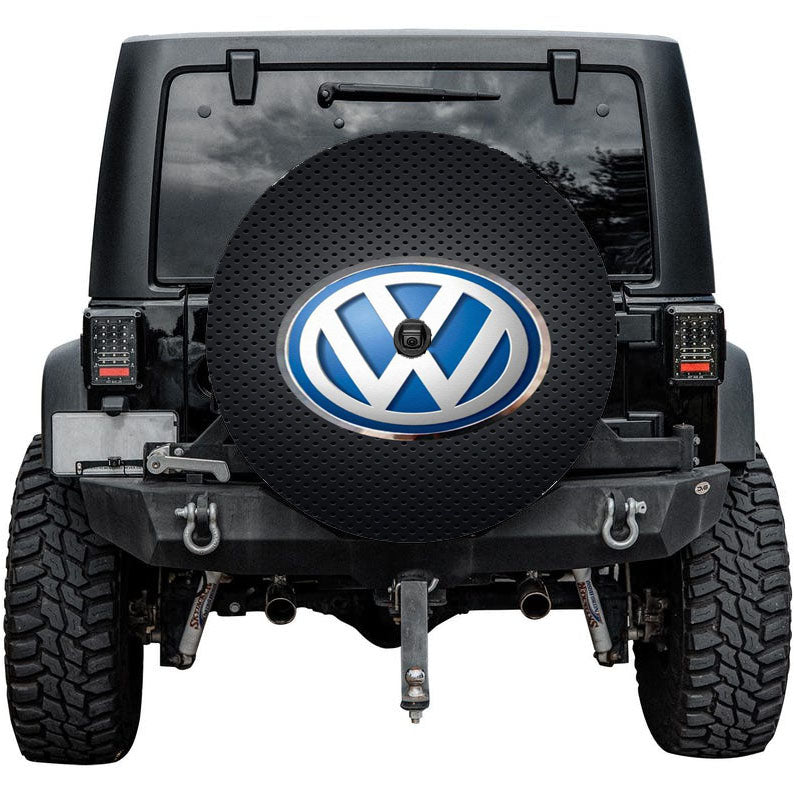 Vw Logo Black Carbon Tire Cover