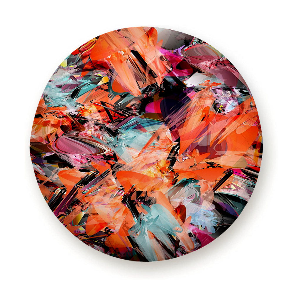 Abstract Feathers Color Orange Tire Cover