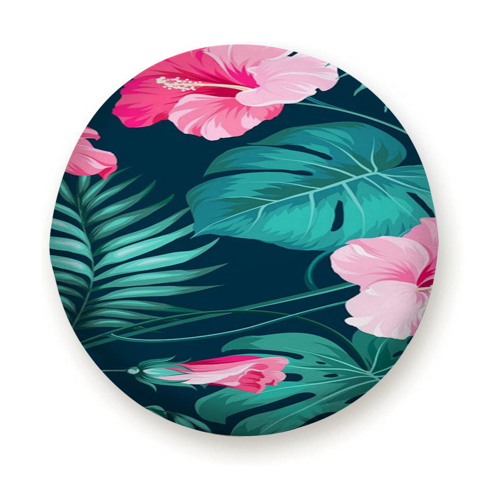 Abstract Natural Flower Tire Cover