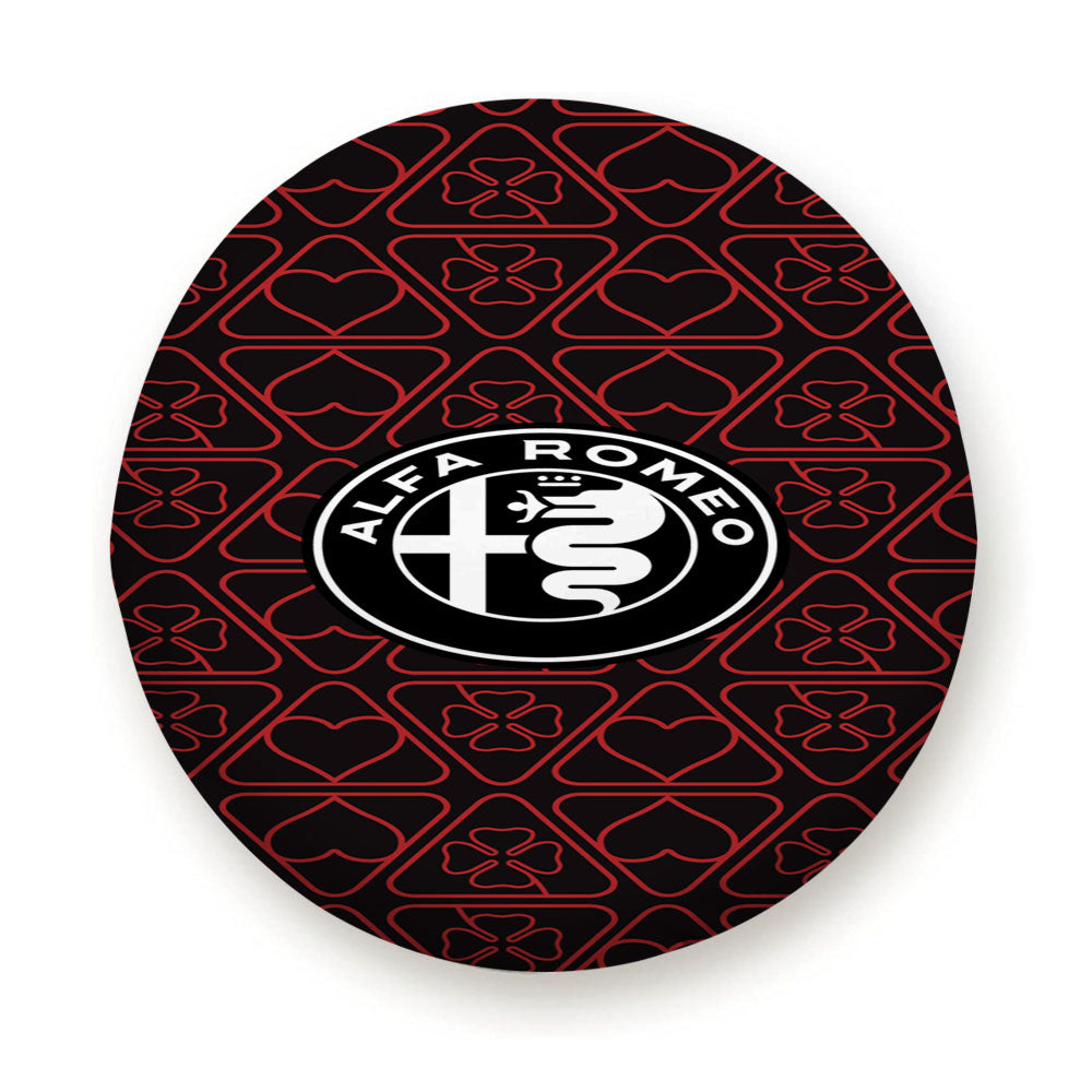 Alfa Romeo Logo Pattern Wallpaper Art Tire Cover