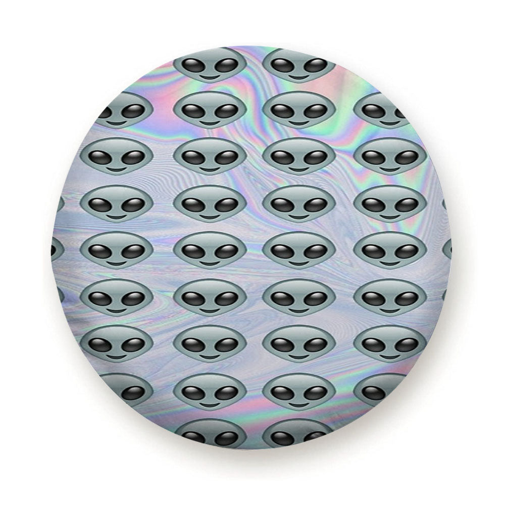 Alien Pattern Emoticon Holo Tire Cover