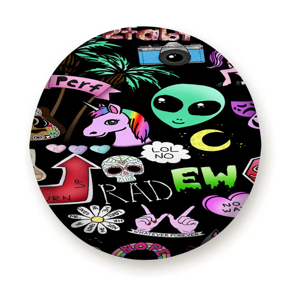 Alien Unicorn Collage Tire Cover
