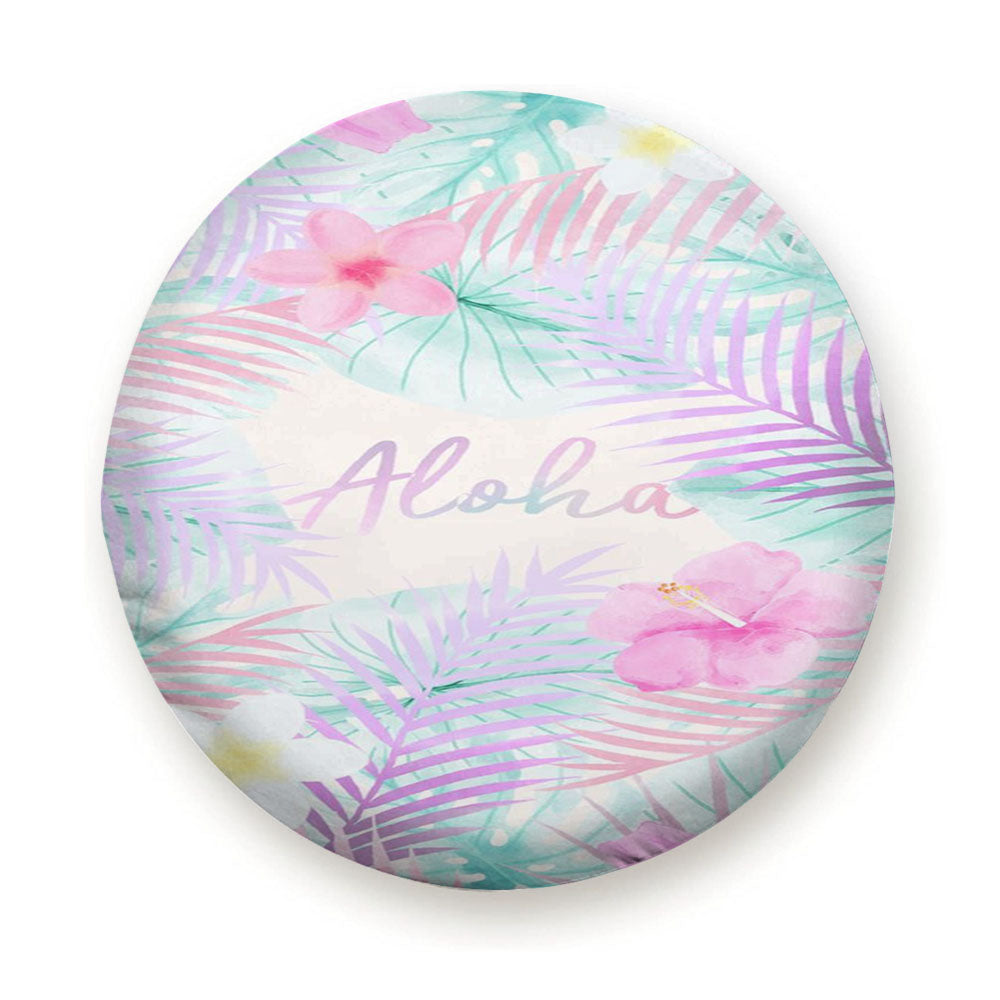 Aloha Leaf And Flower Wallpaper Tire Cover