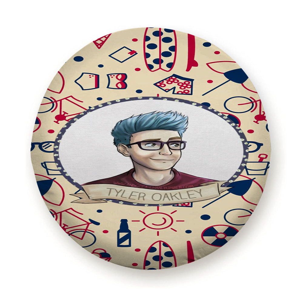Animated Tyler Oakley Beach Themed Wallpaper Tire Cover