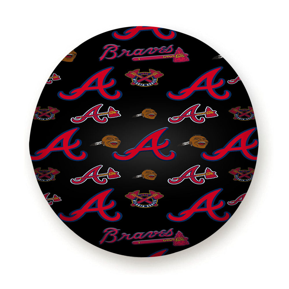 Atlanta Braves Logo Pattern Black Tire Cover