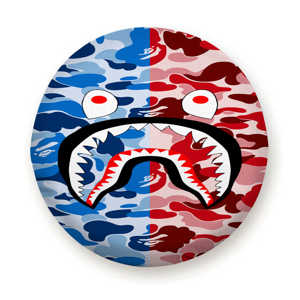 Bape Camo Shark Blue Red Tire Cover