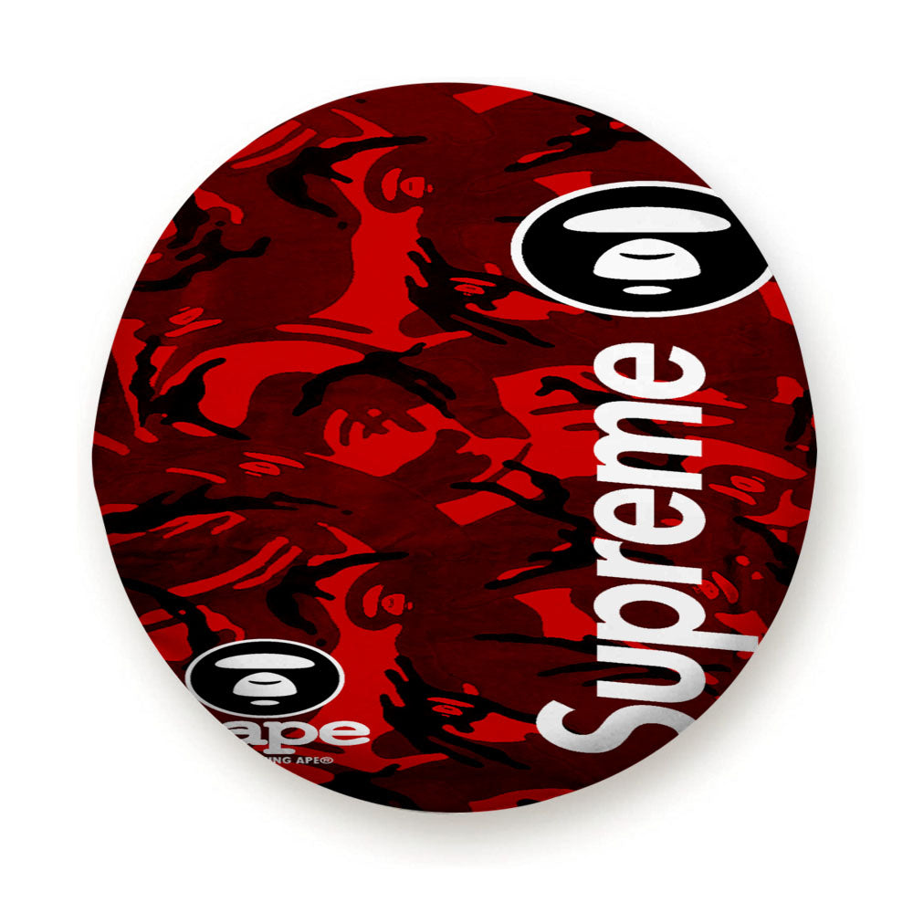 Bape Camo Shark Face Logo Red 2 Tire Cover