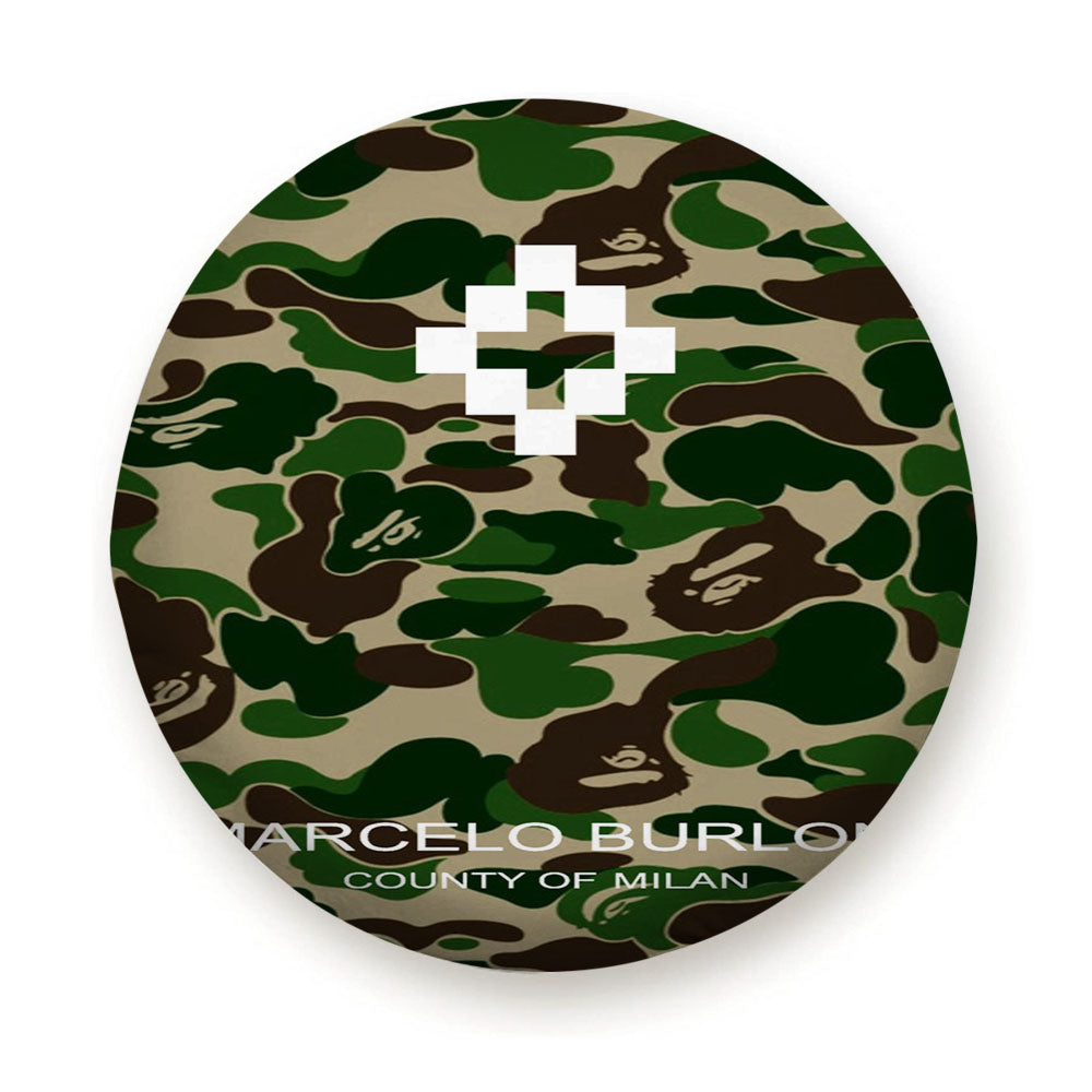 Bape Shark Green Marcelo Burlon Wallpaper Tire Cover