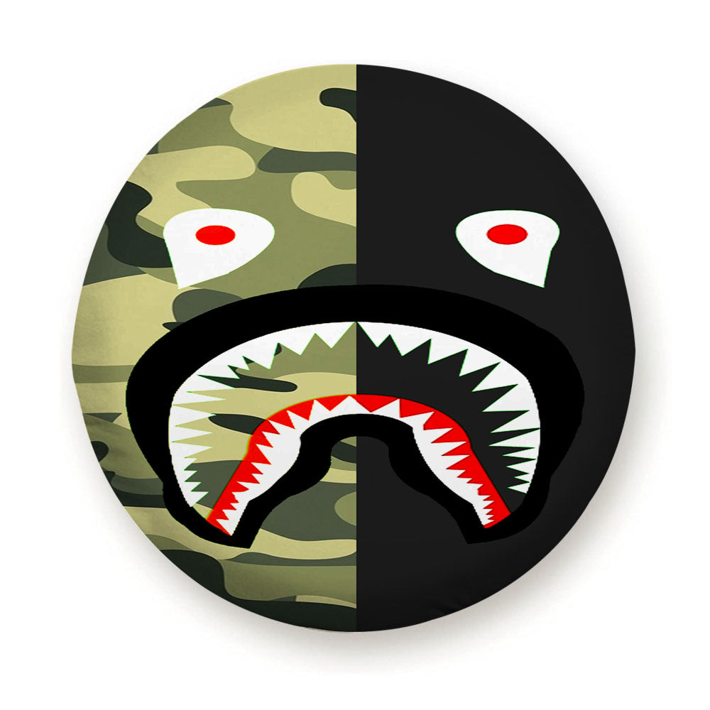 Bape Shark Half Green Camo Tire Cover