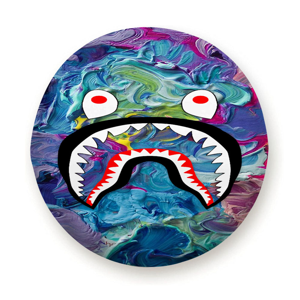 Bape Shark Rainbow Flow Abstraction Tire Cover