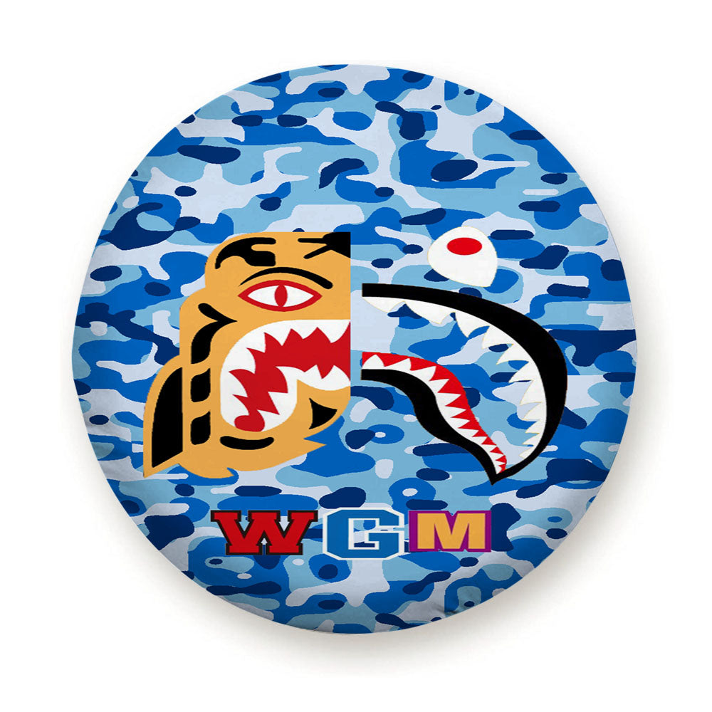 Bape Tiger Shark Blue Tire Cover