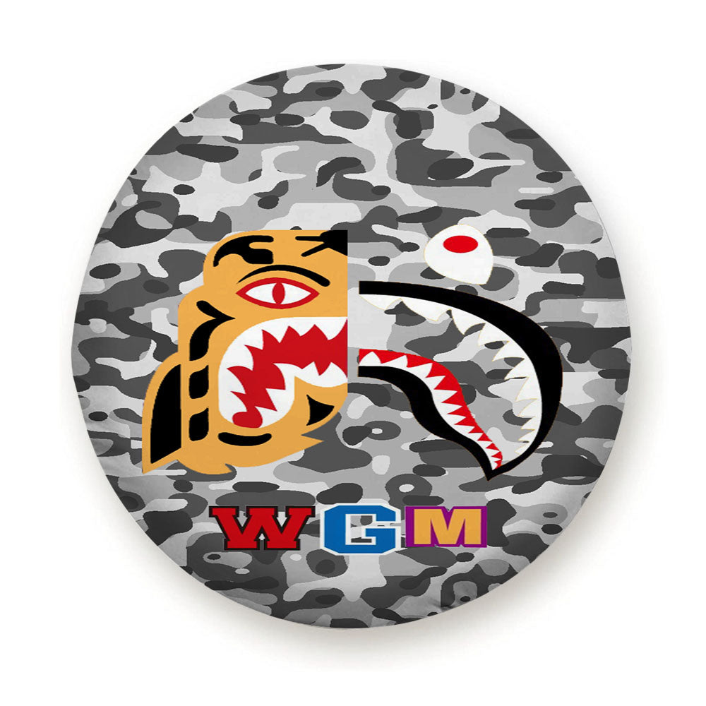 Bape Tiger Shark Grey Tire Cover