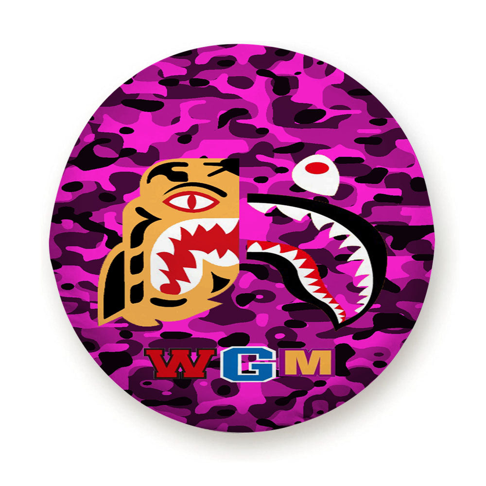 Bape Tiger Shark Purple Tire Cover