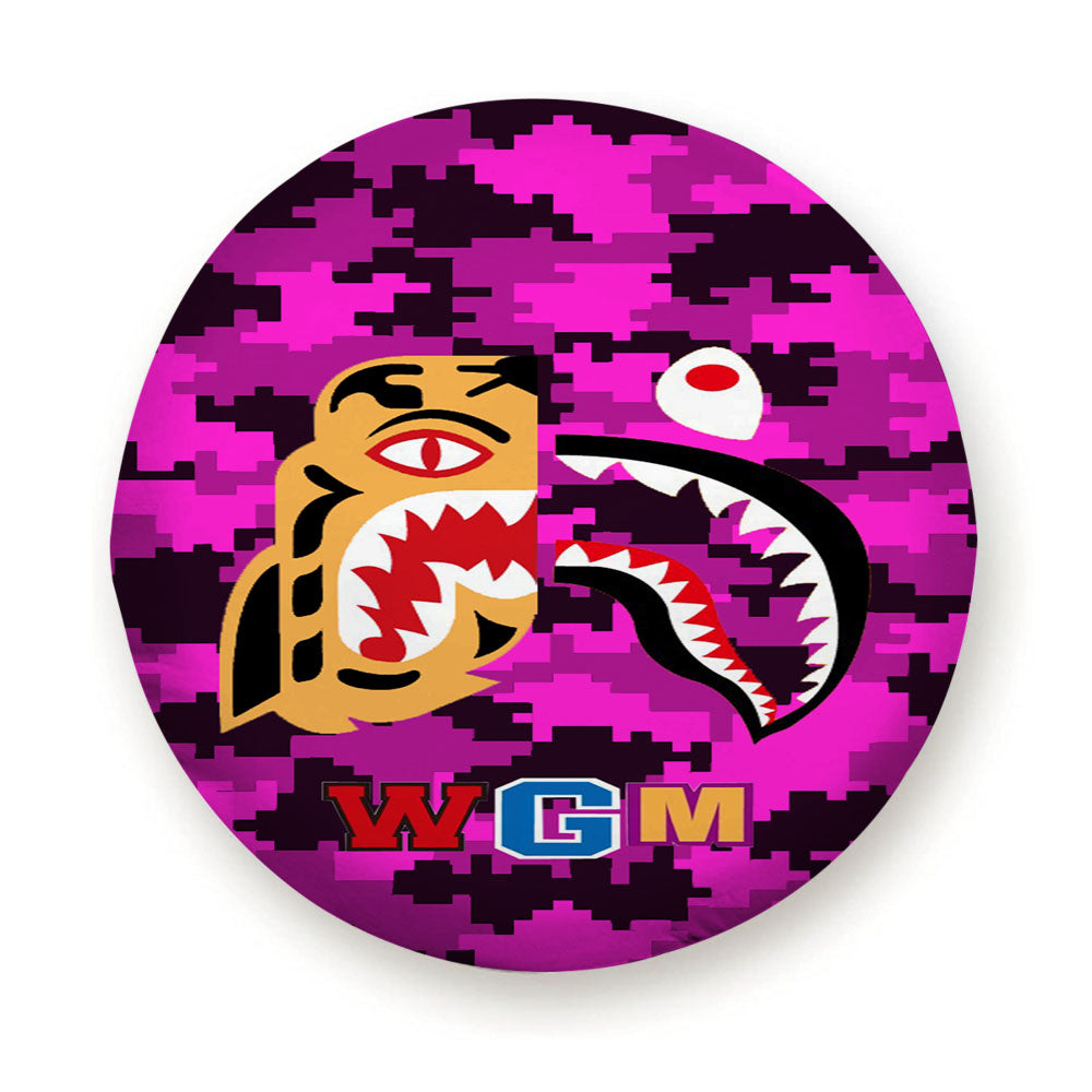 Bape Tiger Shark Purple 8 Bit Tire Cover