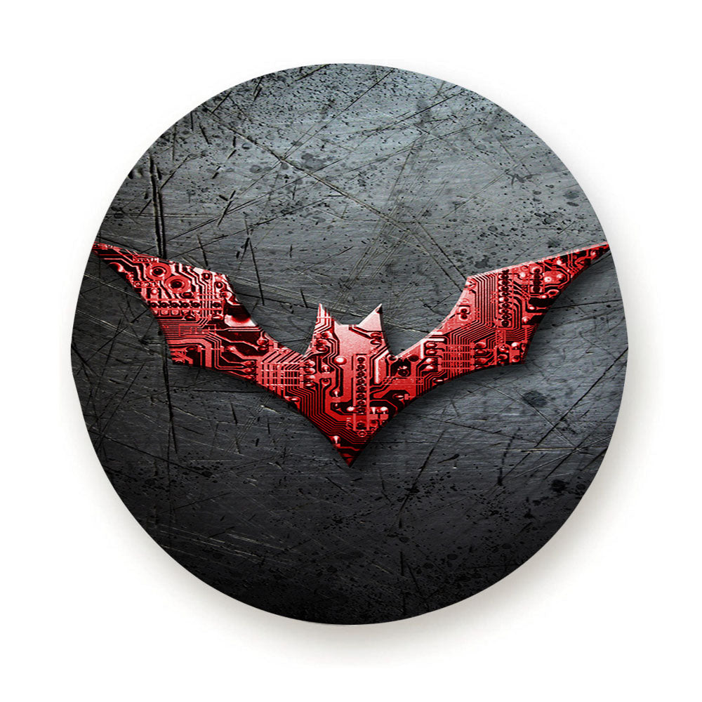 Batman Beyond Red Metal Logo Tire Cover