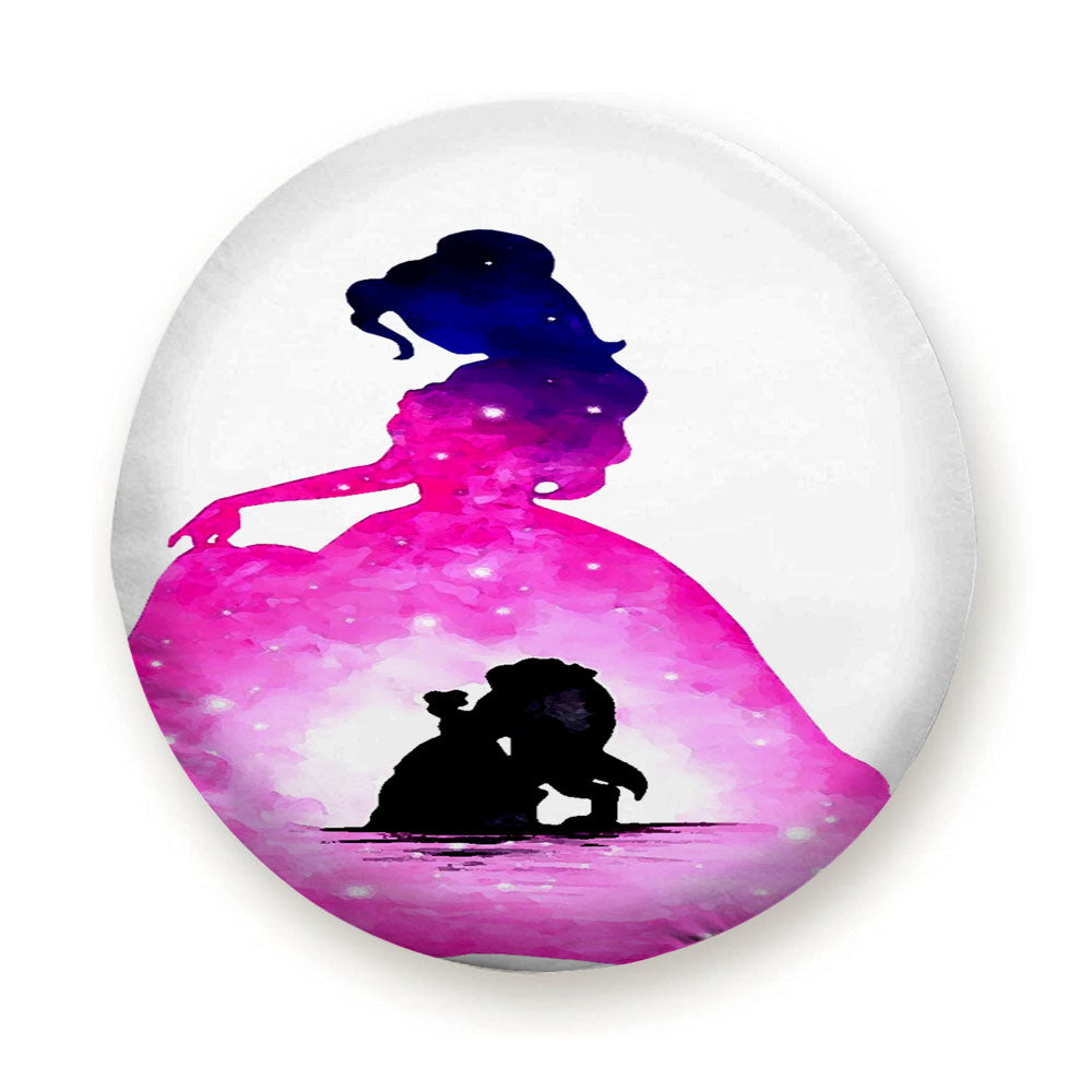 Beauty And The Beast Disney Watercolor Tire Cover