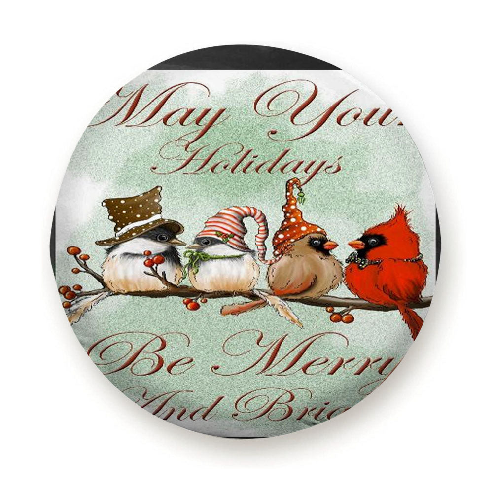 Birds On Branch Merry And Bright Tire Cover