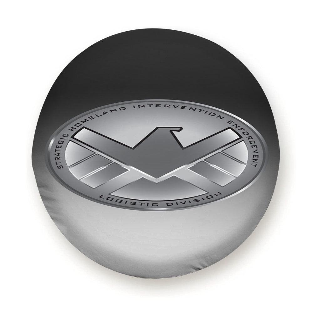 Black And White Marvel Shield Logo Tire Cover