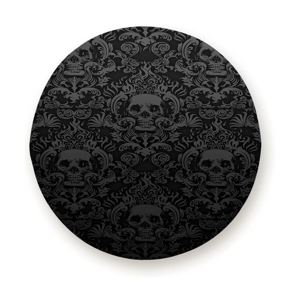 Black Damask Skull Pattern Tire Cover