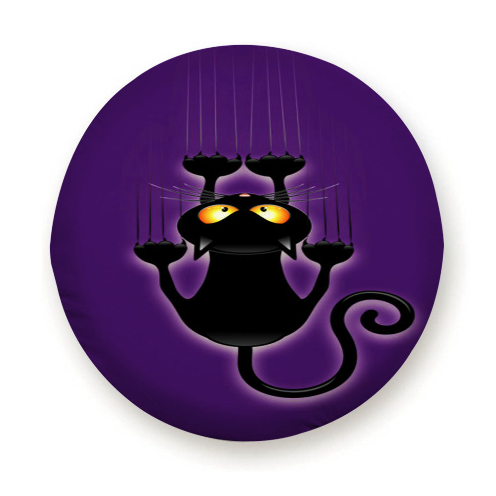 Black Halloween Cat Tire Cover