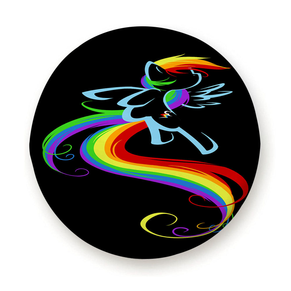 Black Little Pony Unicorn Tire Cover