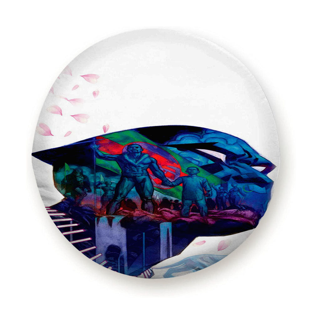 Black Panther Art Flower Tire Cover
