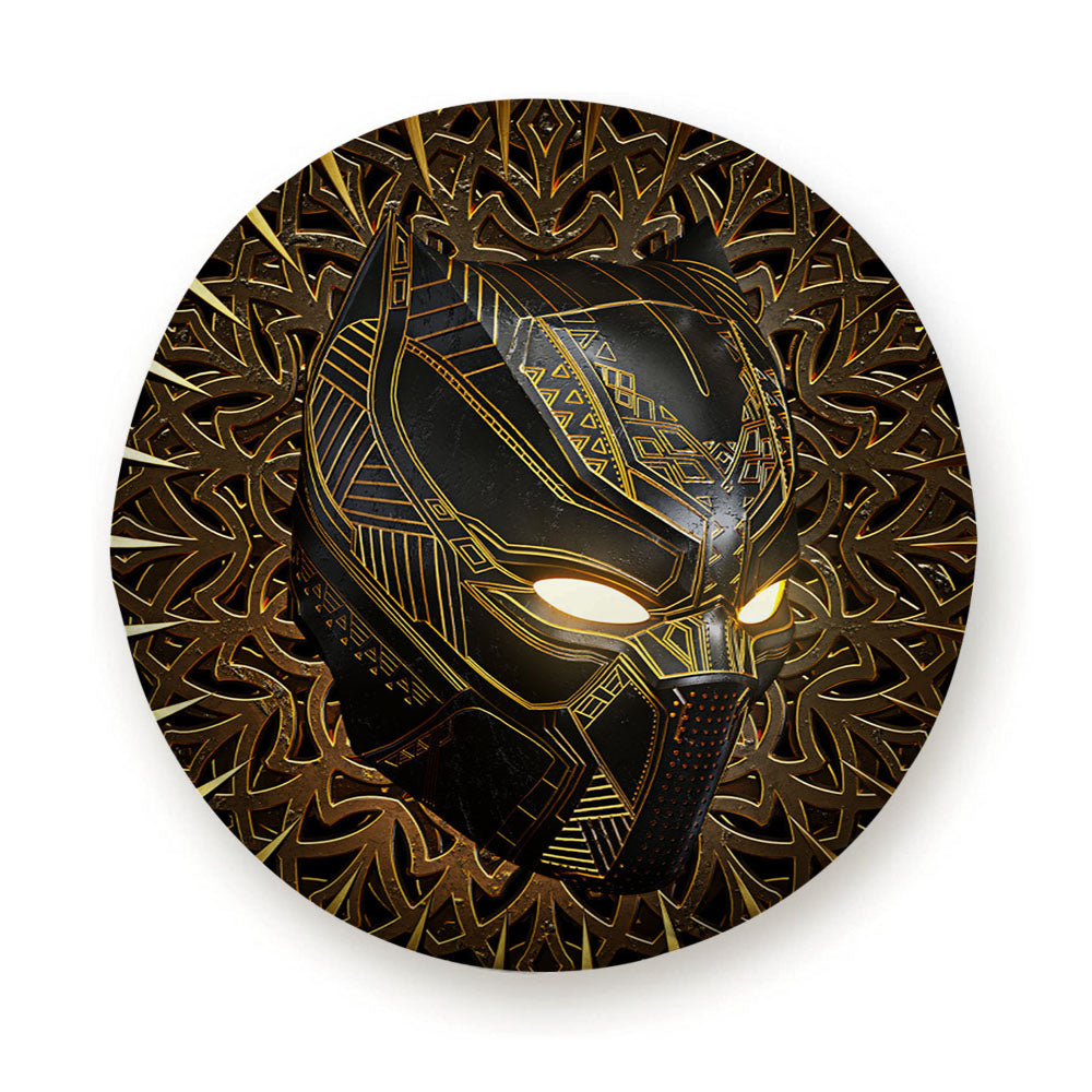Black Panther Gold Mask Tire Cover