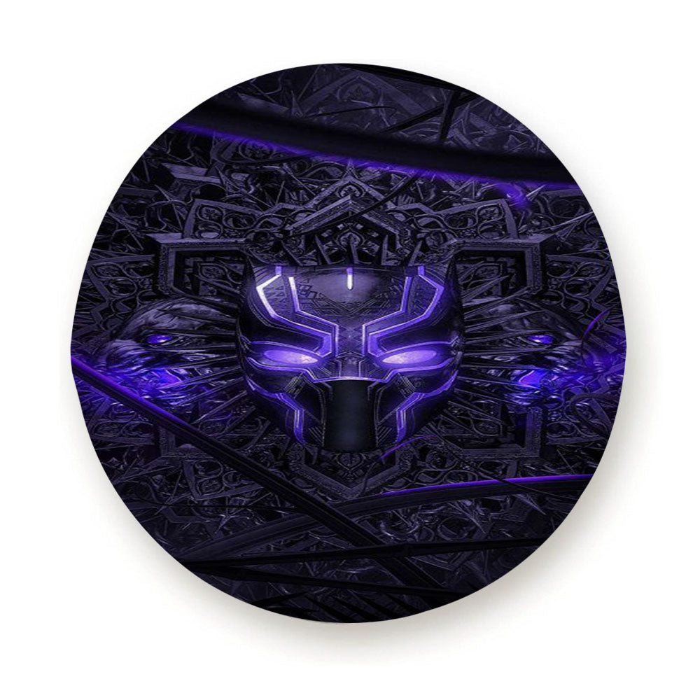 Black Panther Purple Mask Tire Cover
