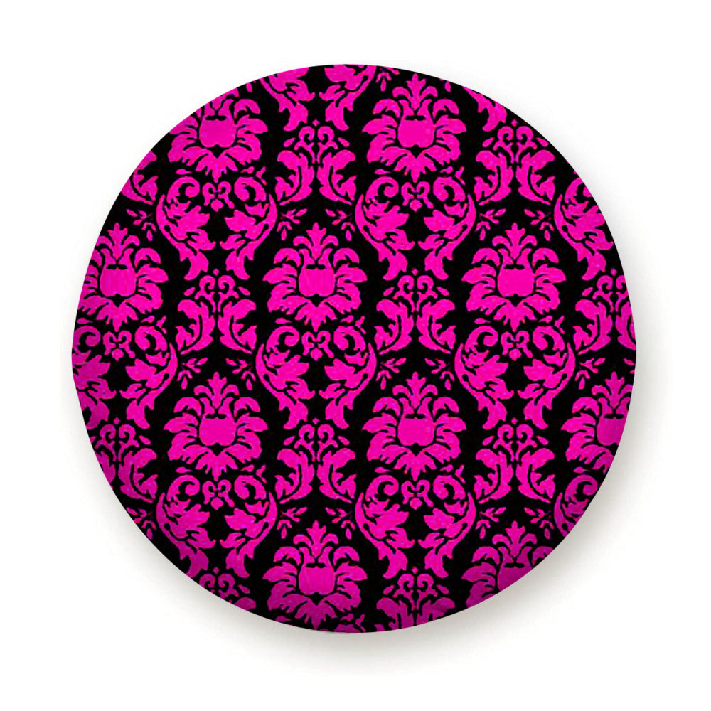 Black Pink Damask Pattern Tire Cover