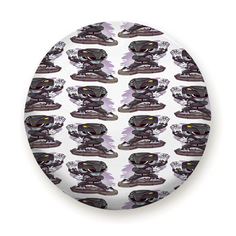 Black Ranger Power Rangers Collage Pattern Tire Cover