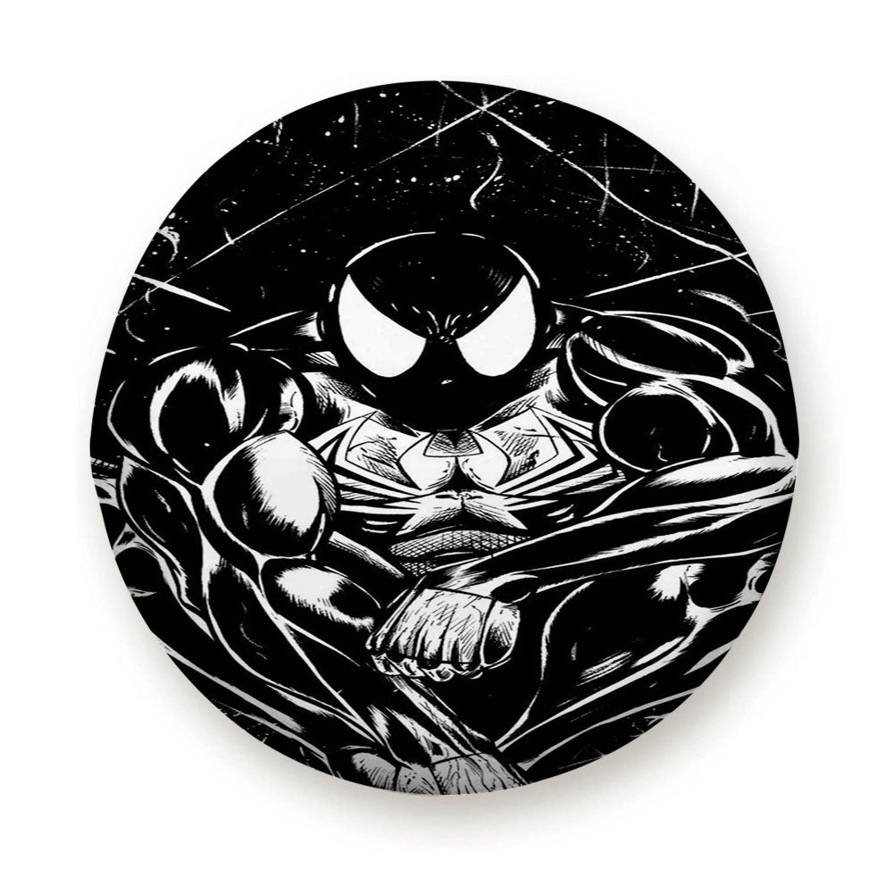 Black Spider Man Cartoon Art Tire Cover