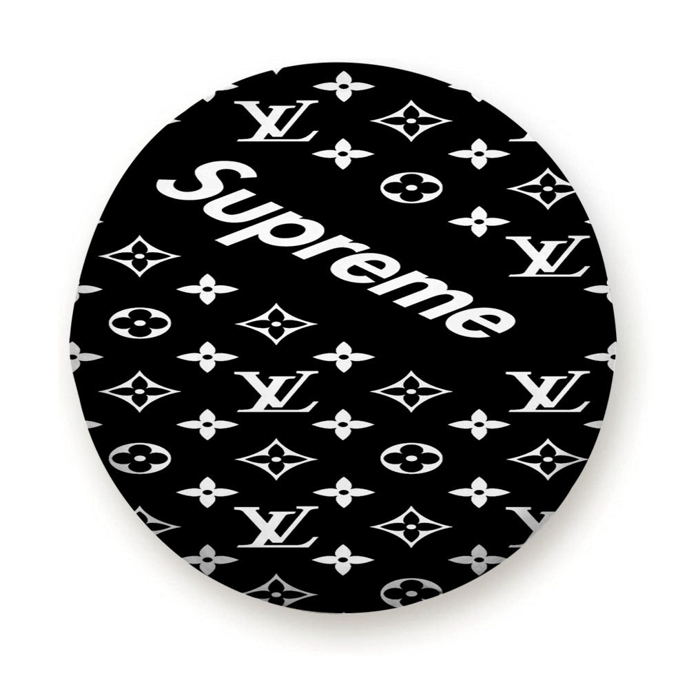 Black Supreme Louis Vuitton Pattern Tire Cover