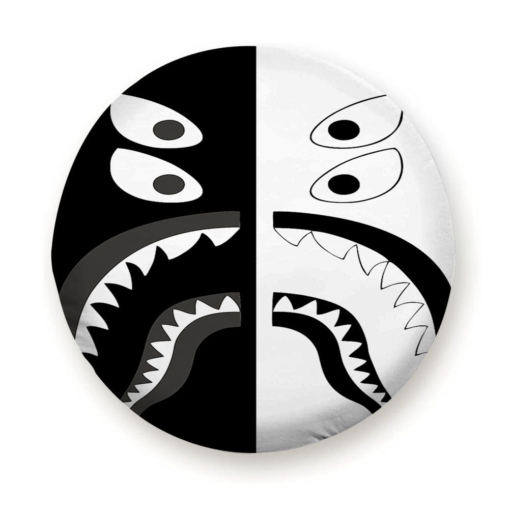 Black White Bape Shark Tire Cover