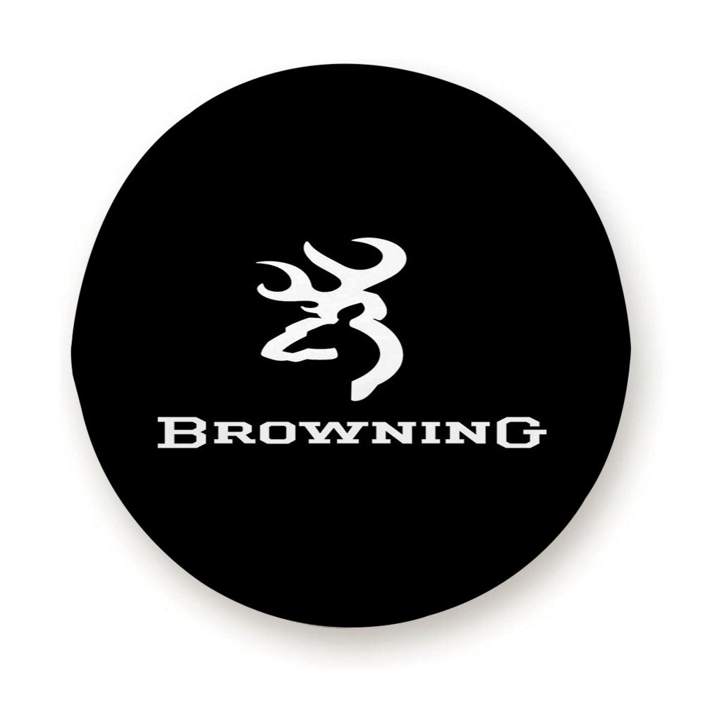 Black White Browning Deer Logo Tire Cover