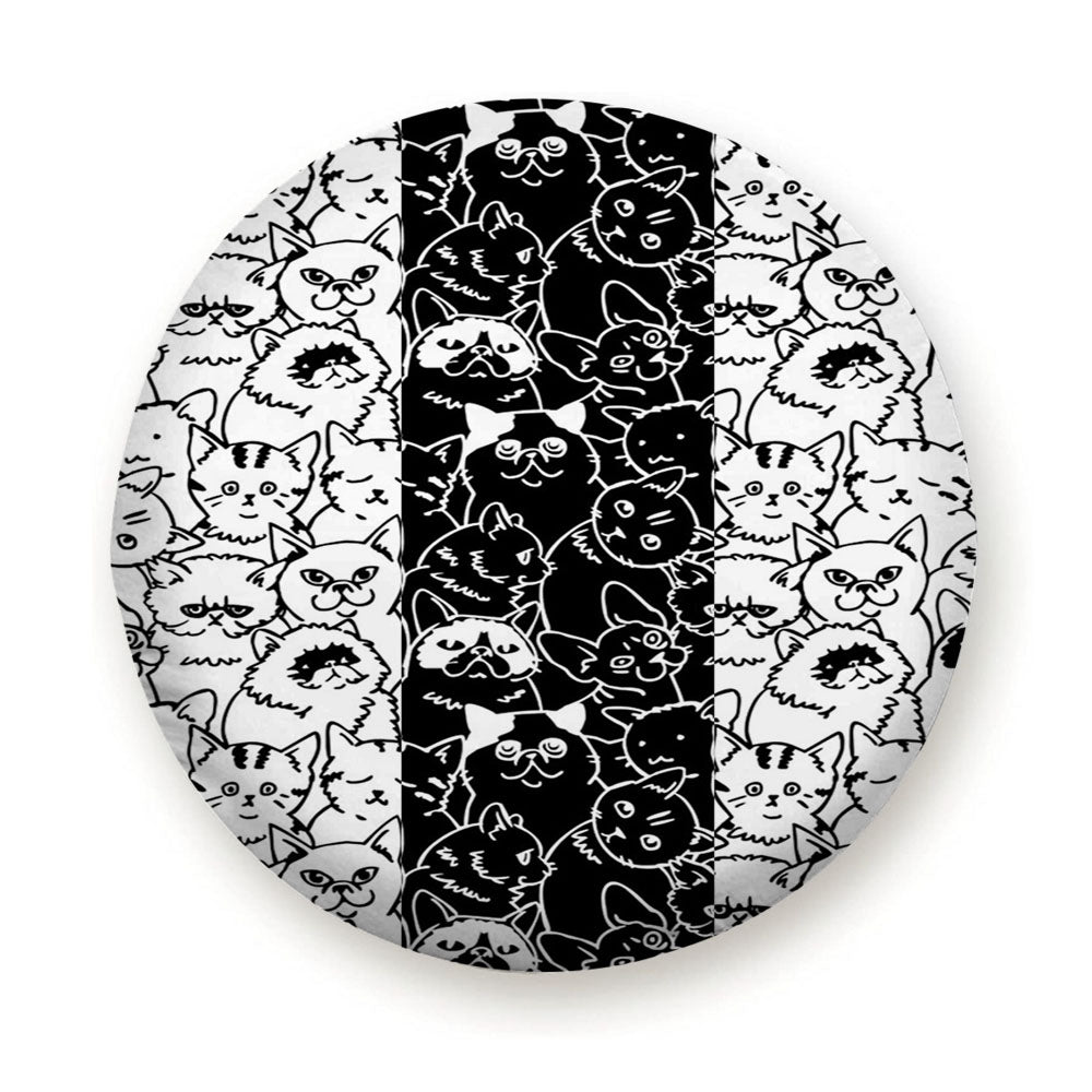 Black White Cats Pattern Tire Cover