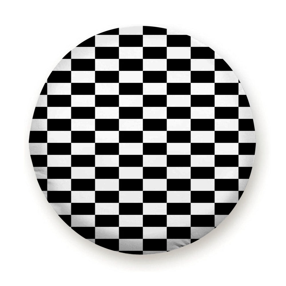 Black White Vans Chess Texture Tire Cover
