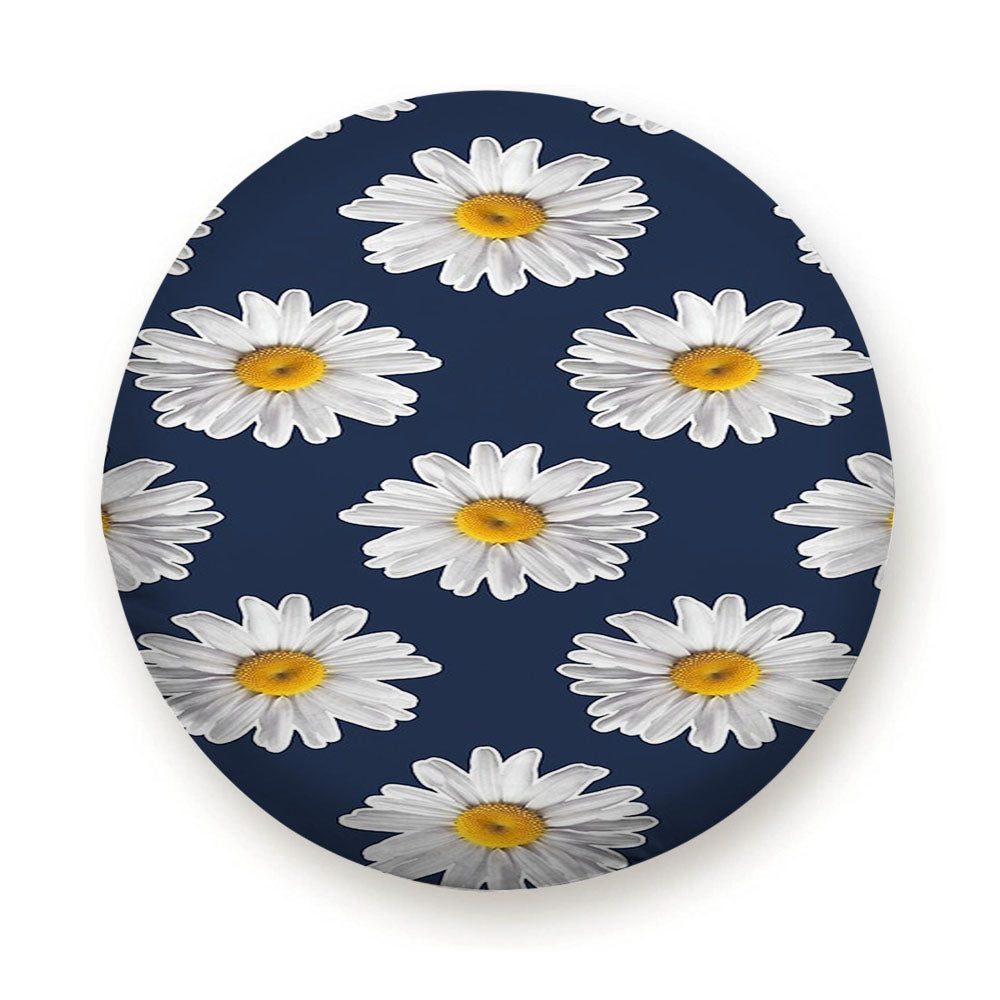 Blue Daisy Flower Tire Cover