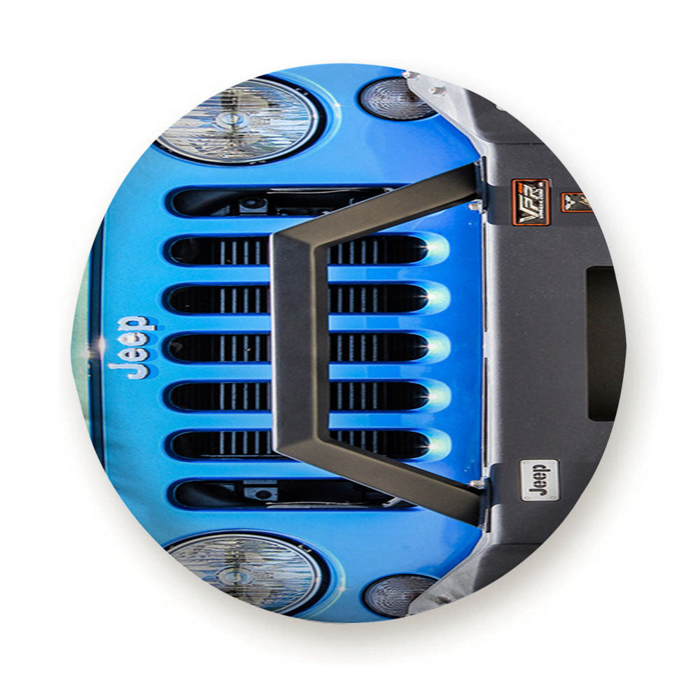 Blue Jeep Wrangler Tire Cover