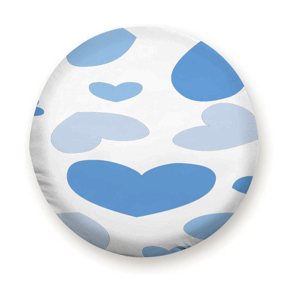 Blue Pattern Of Heart Tire Cover