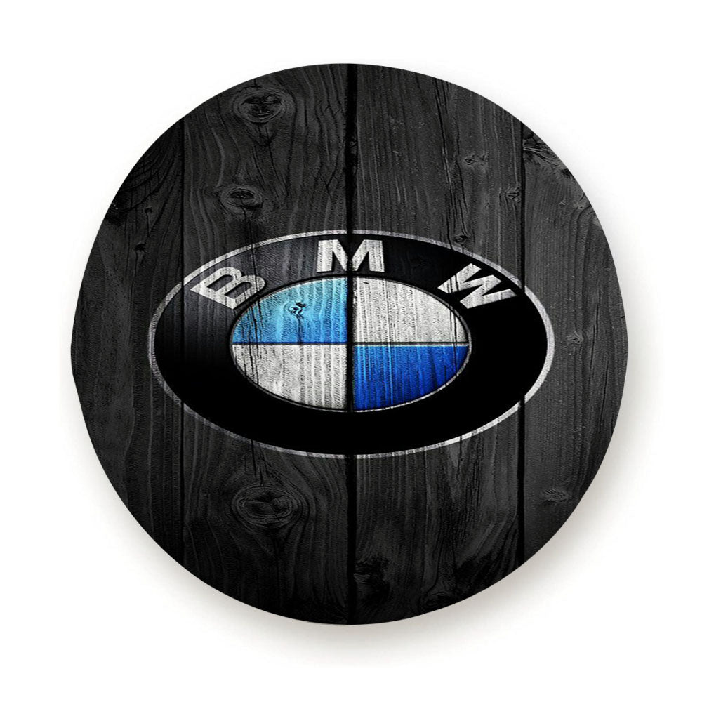 Bmw Wood Black Art Tire Cover
