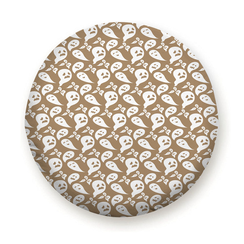 Brown Ghosts Pattern Halloween Tire Cover