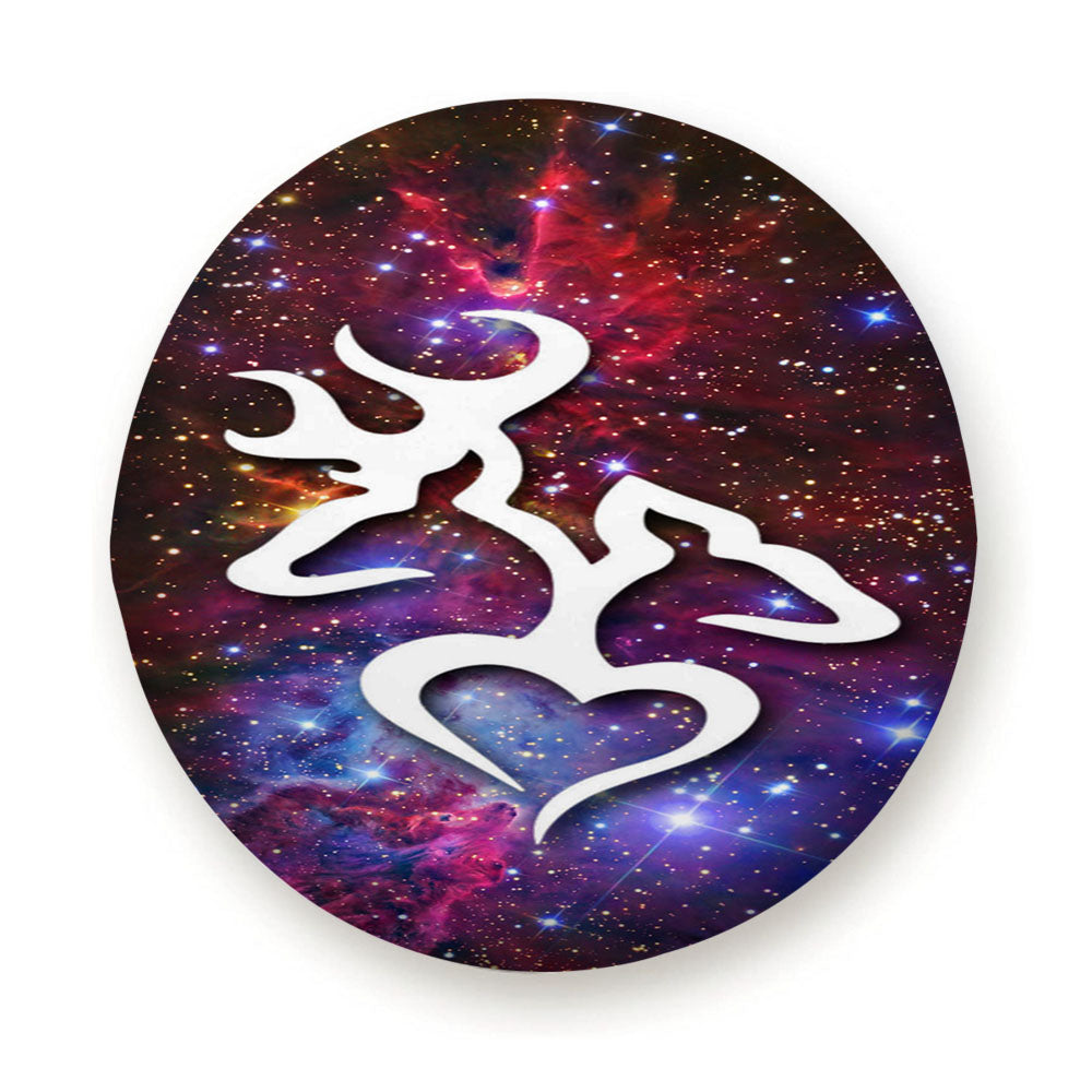 Browning Deer Love Galaxy Nebula Tire Cover
