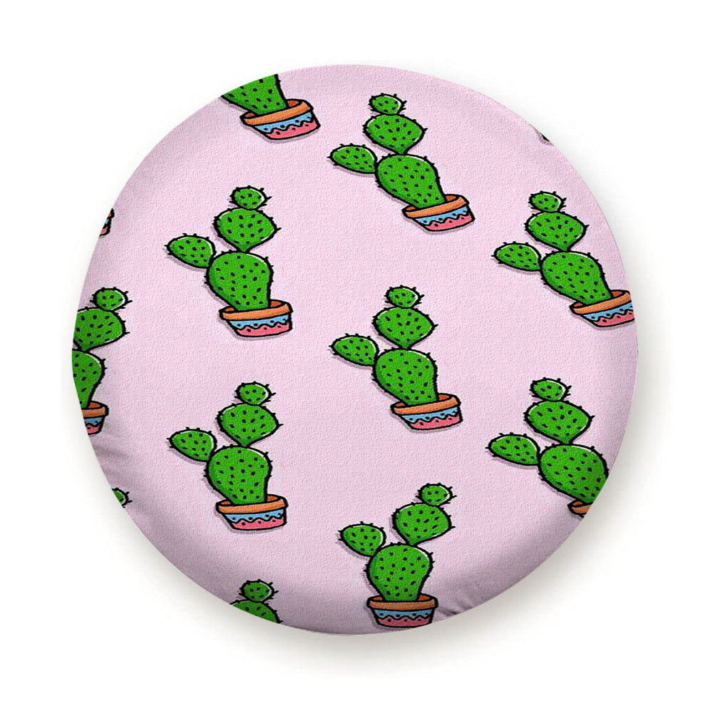 Cactus Pattern Pink Canvas Tire Cover