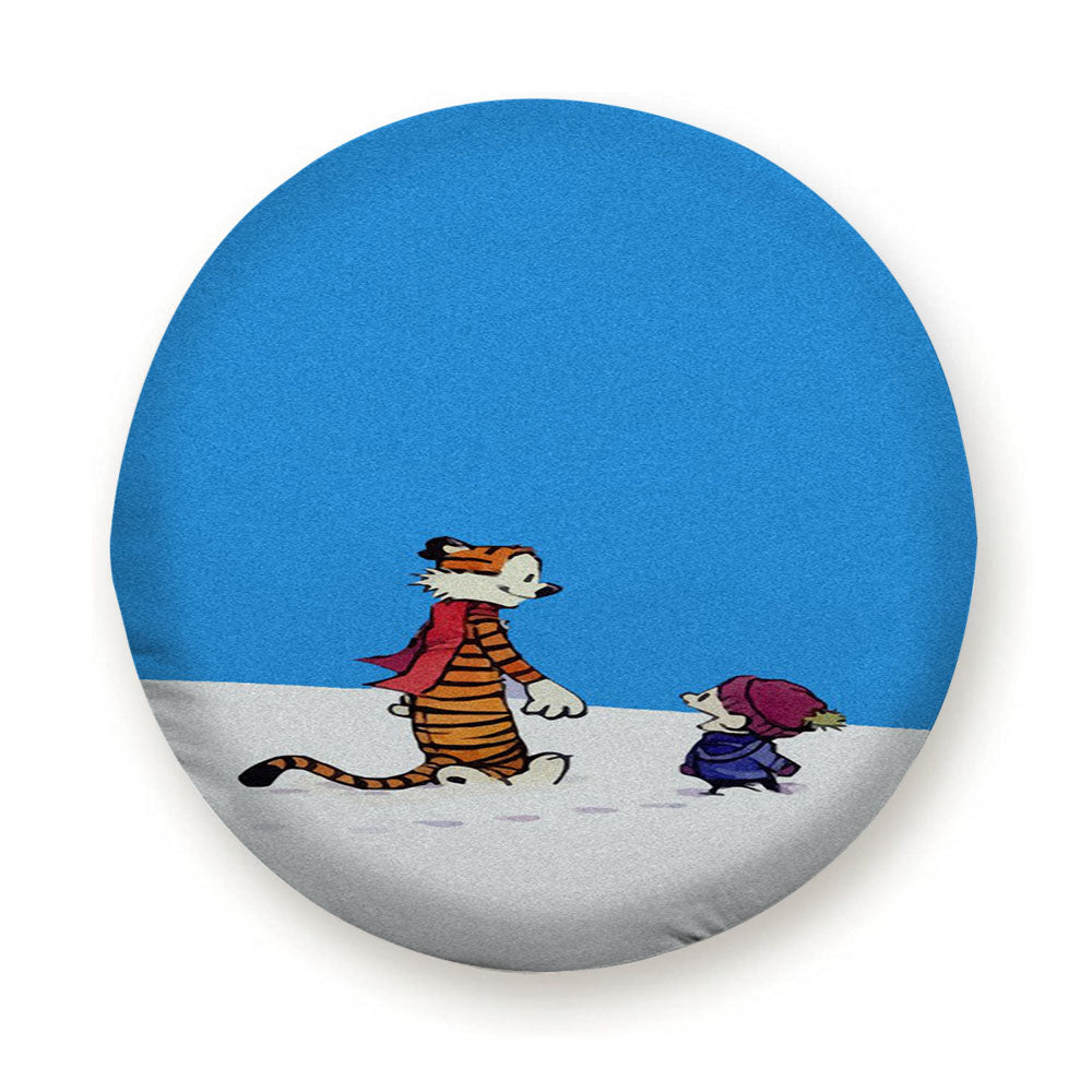 Calvin And Hobbes Christmas Snow Tire Cover