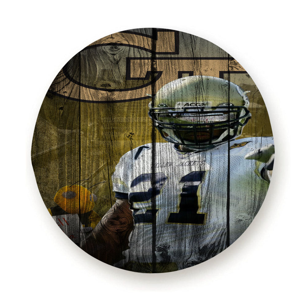 Calvin Johnson Georgia Tech Wood Wallpaper Tire Cover
