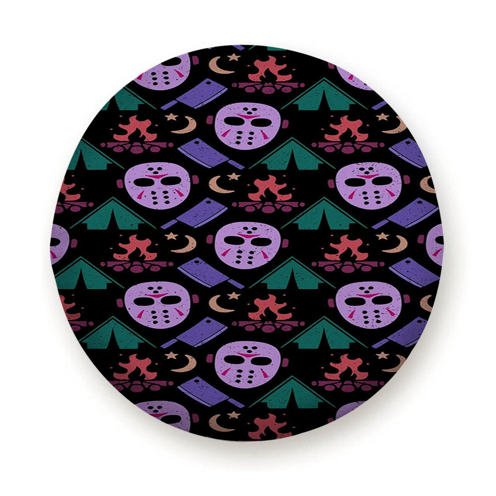 Camping With Jason Voorhees Friday The 13 Pattern Tire Cover