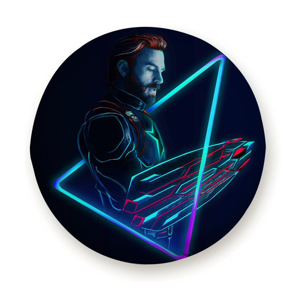 Captain America Neon Artwork Tire Cover