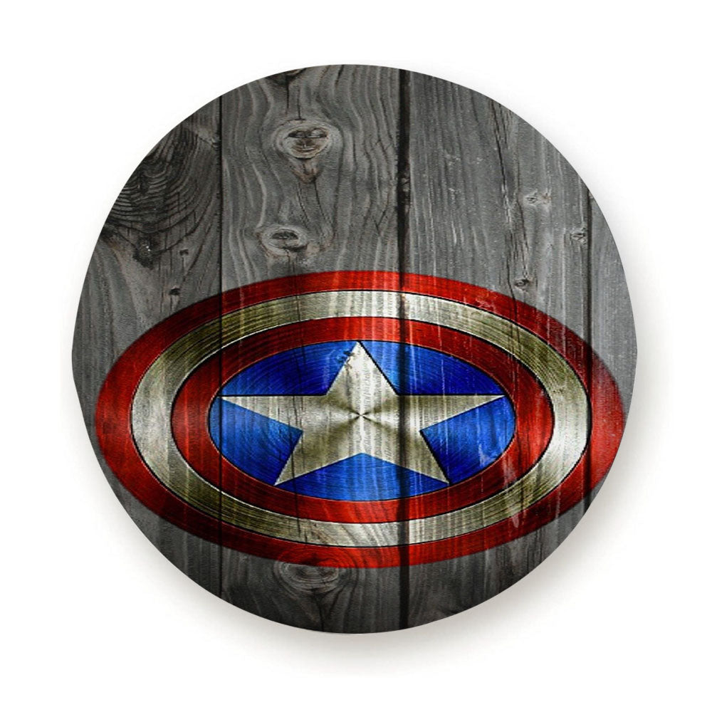 Captain America Shield Wood Tire Cover